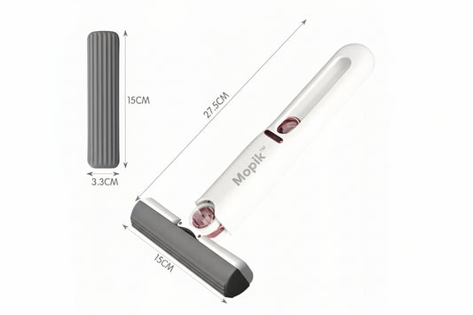 Mopik™ Mini-Mop Płaski z Wyciskaczem – Do Okien i Wszelkiego rodzaju Powierzchni