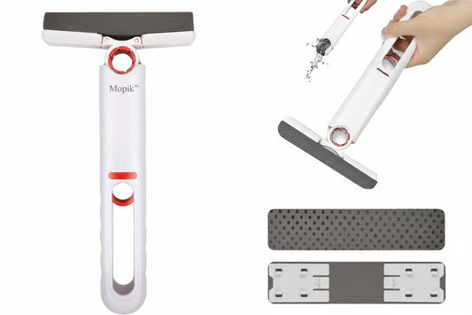 Mopik™ Mini-Mop Płaski z Wyciskaczem – Do Okien i Wszelkiego rodzaju Powierzchni